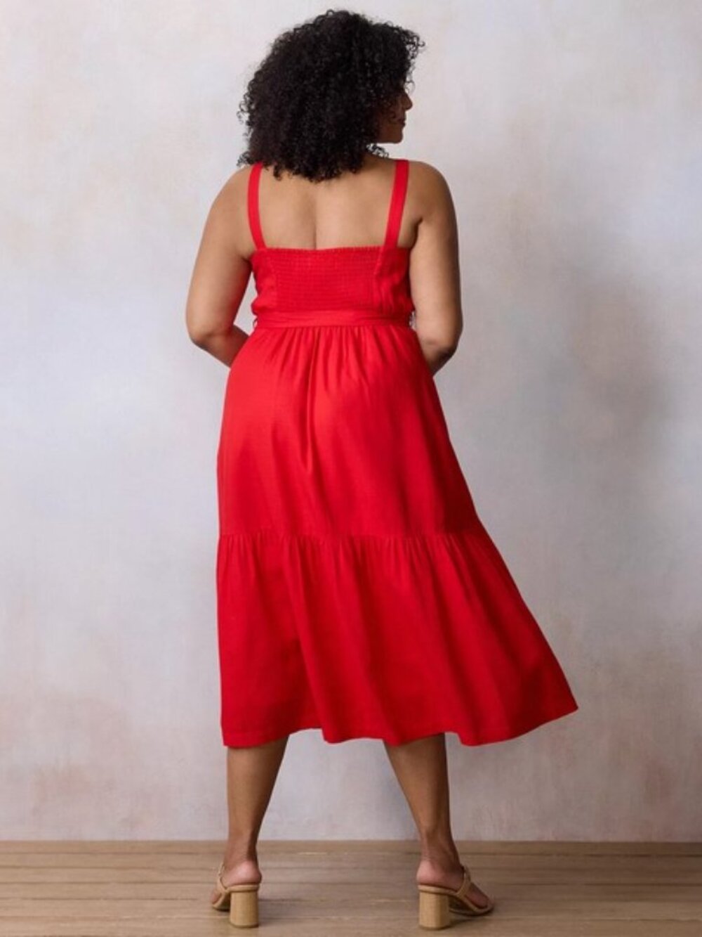 Lauren Conrad Linen Tiered Midi Sundress 2X - Picture 4 of 12